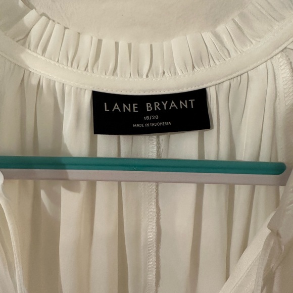 Lane Bryant Cream Blouse with Tie Neck - Picture 3 of 3
